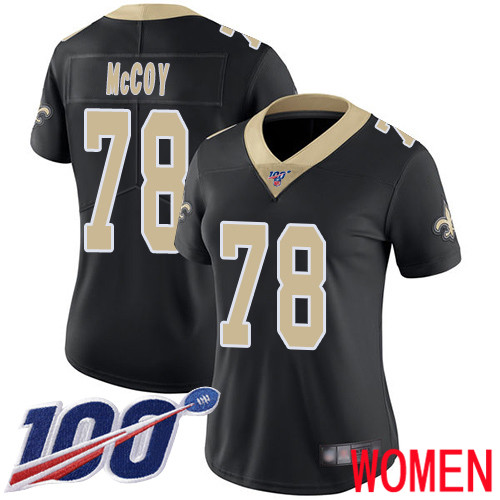 New Orleans Saints Limited Black Women Erik McCoy Home Jersey NFL Football 78 100th Season Vapor Untouchable Jersey